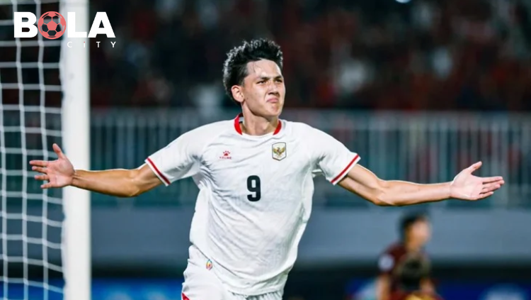Mitchell Baker selebrasi usai cetak gol keempat untuk Timnas Indonesia di Piala AFF 2026